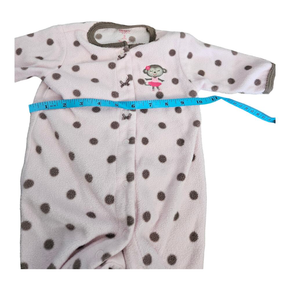 Carter's Pink Polka Dot 3m Sleeveless Snap Closure Sleeper - Picture 9 of 9